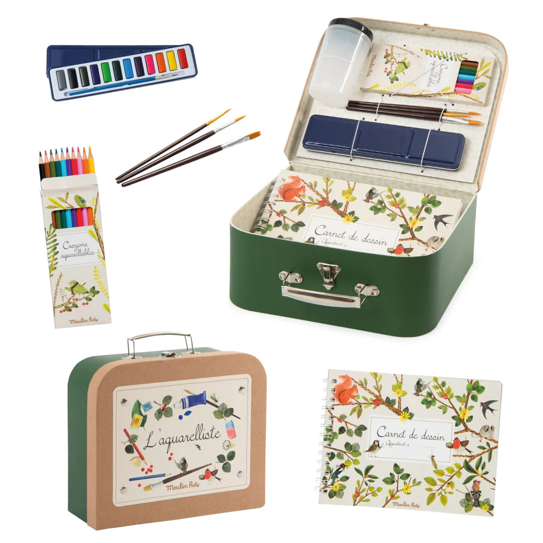 Watercolour artist case Le jardin du moulin, Moulin Roty