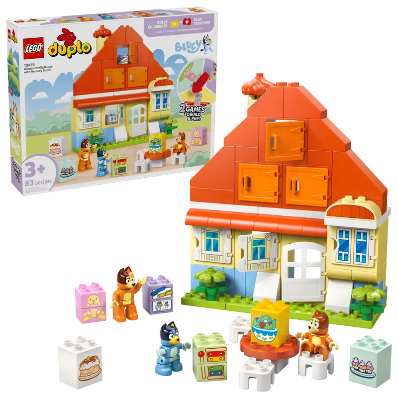 LEGO DUPLO Bluey: Bluey’s Family House with Memory Game 10459