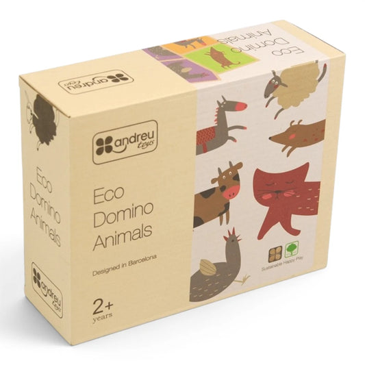 Domino Game for Kids 2+ 28 Pieces: Eco Animals, Andreu Toys