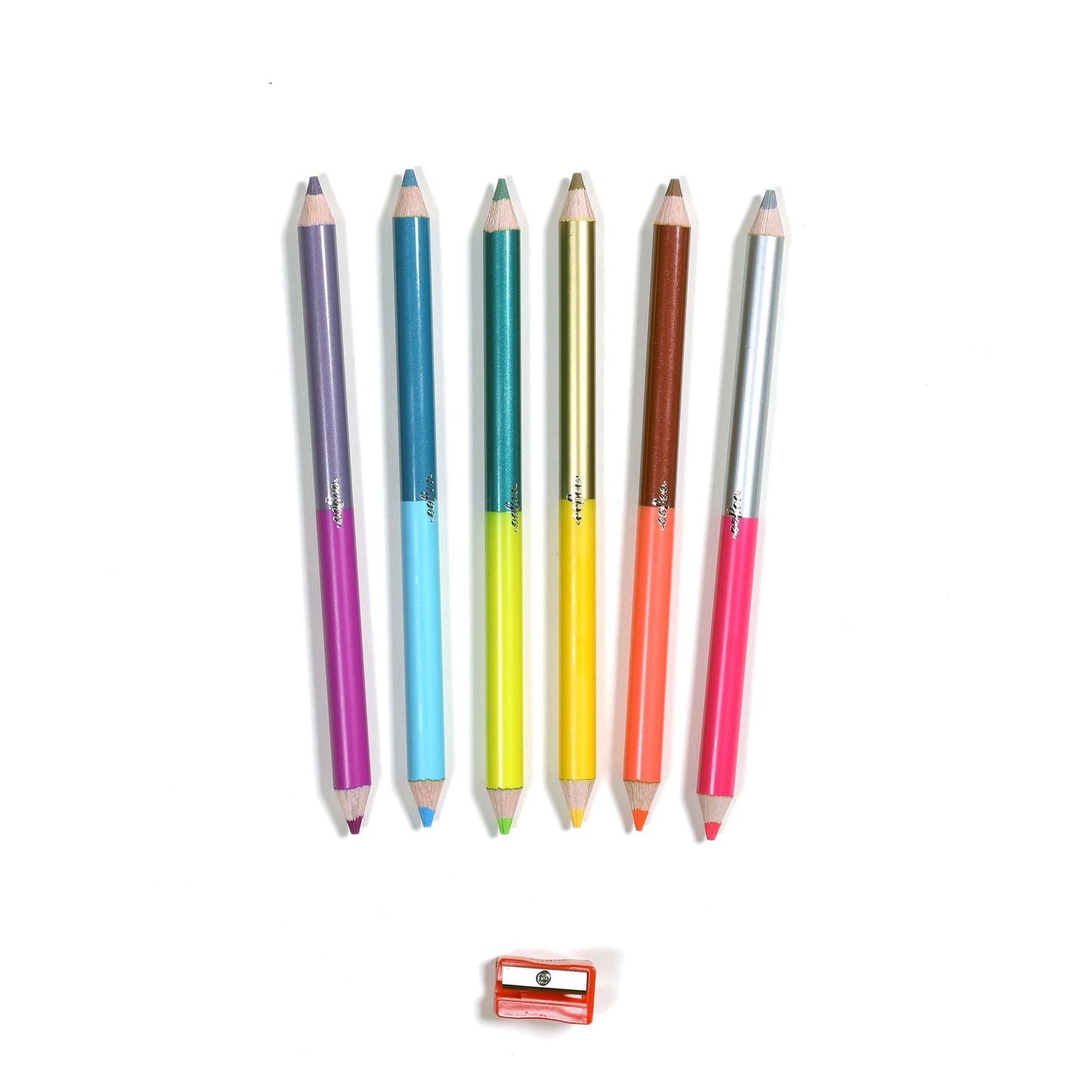 Dinosaur 6 Jumbo Double-Sided Pencils, eeBoo