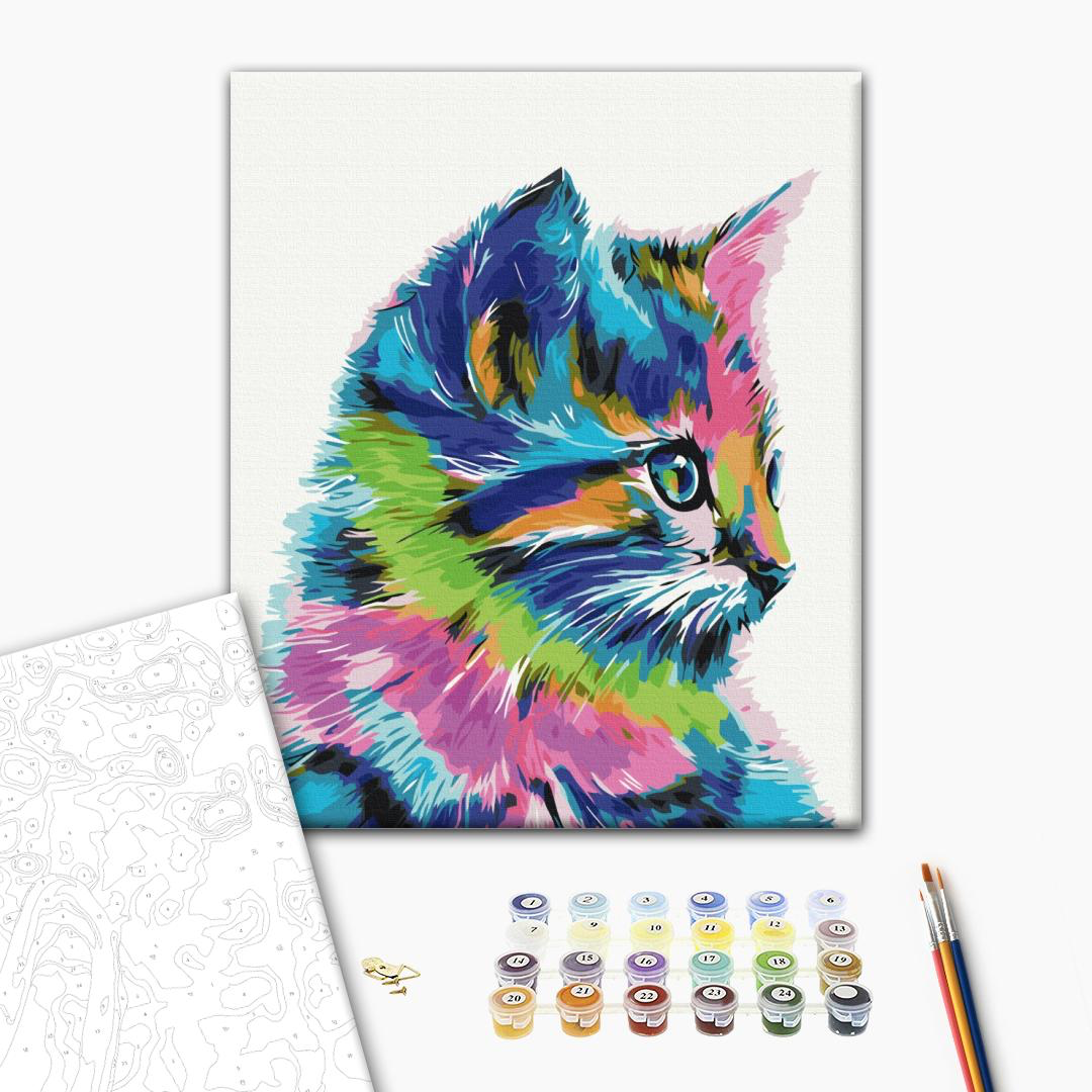 Cat In Paint Paint by Numbers, Brushme