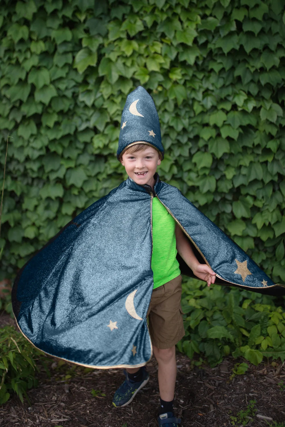 Starry Night Wizard Cape With Hat For Kids 5-6