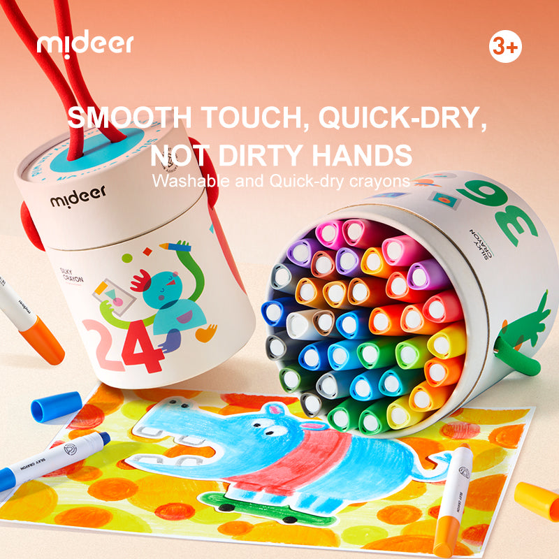 Silky Crayons-Colorful Bucket 24 colors