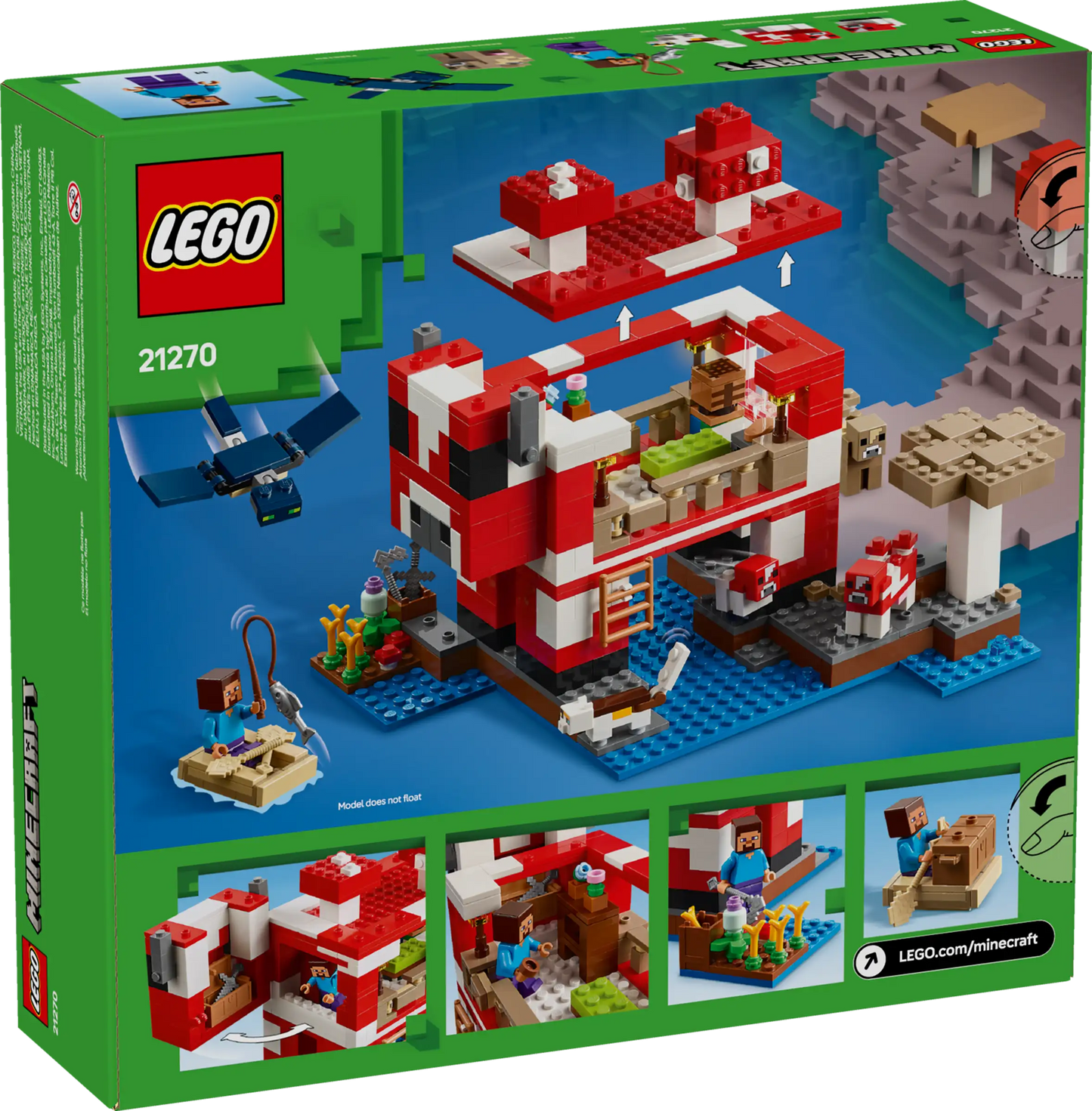 The Mooshroom House 21270, LEGO Minecraft