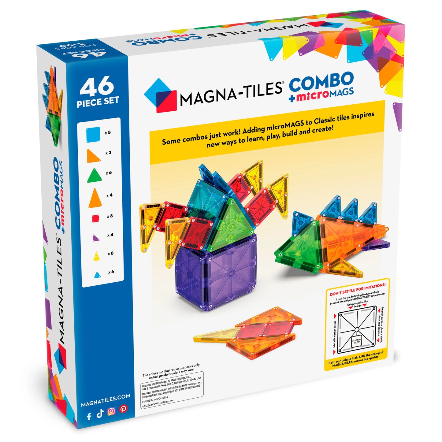 Combo microMAGS & Classic tiles 46-Piece Set Magna-Tiles