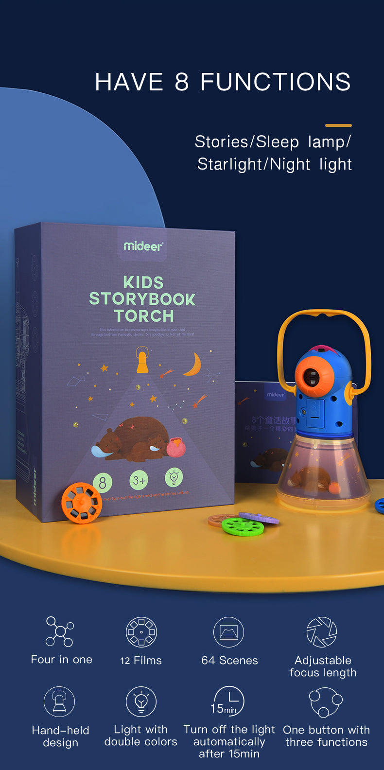 STORYBOOK PROJECTOR, 3in1, 12 stories