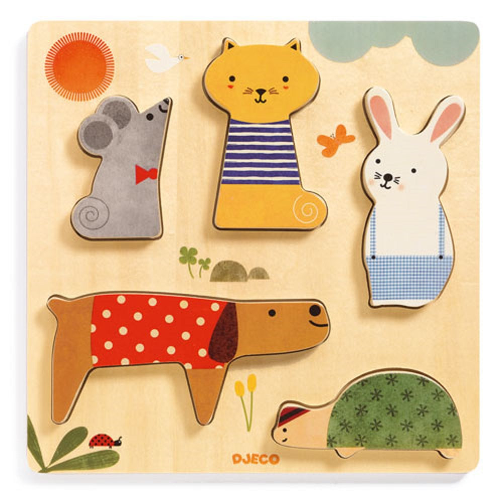 Djeco Wooden Puzzle - Relief Woodypets