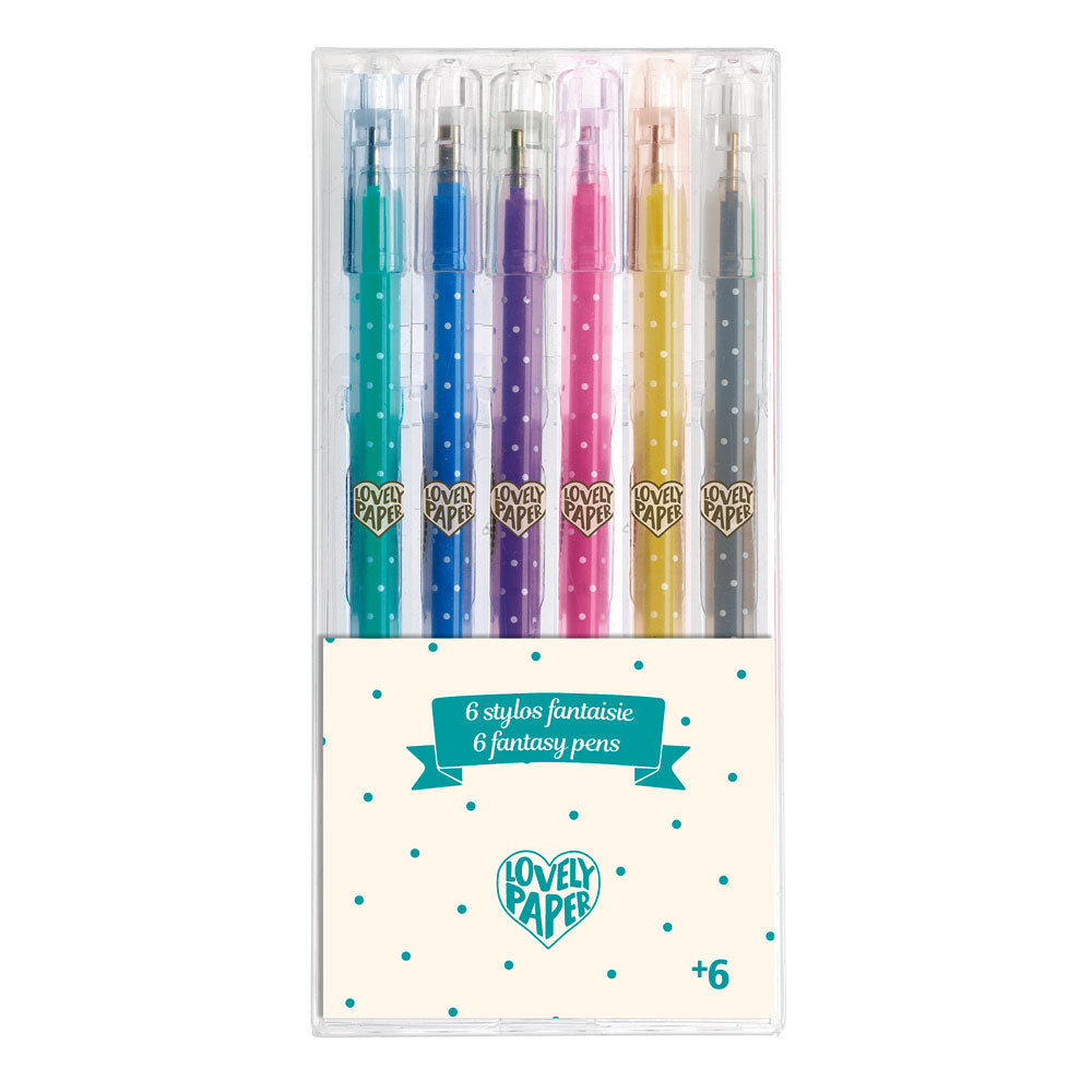 Djeco Στυλό Gel 6 στυλό gel με glitter