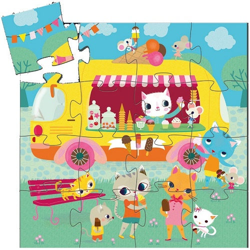 Djeco puzzles - 16pcs Ice cream truck - 16pcs