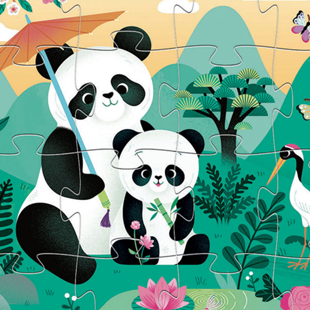 Djeco Silouhette Puzzles Leo the panda 24 pcs