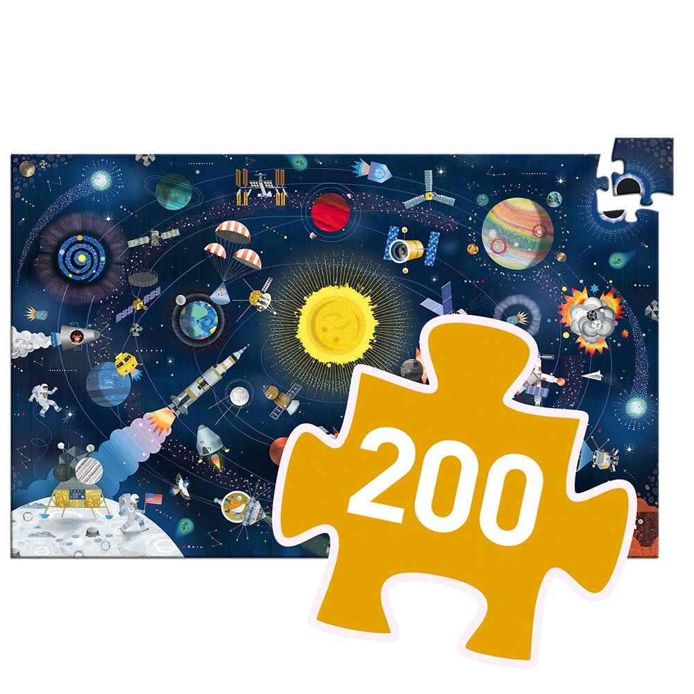 Djeco Observation puzzles The space + booklet - 200 pcs