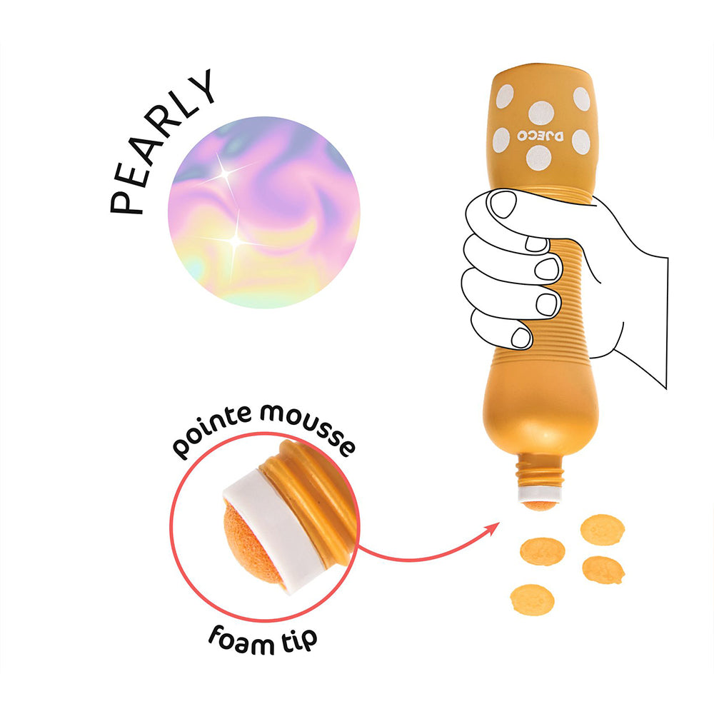 4 markers with foam tip pearl colors, Djeco