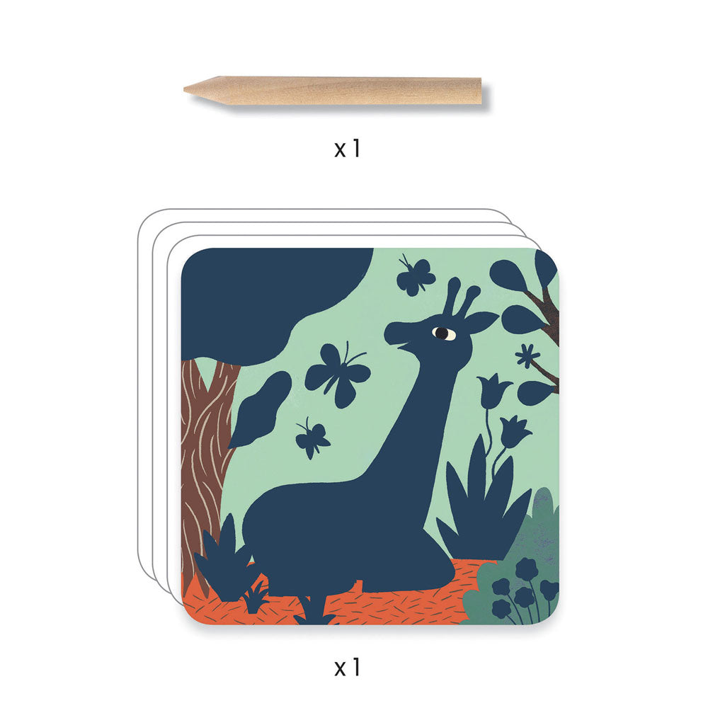 Djeco Scratch Cards Big animals