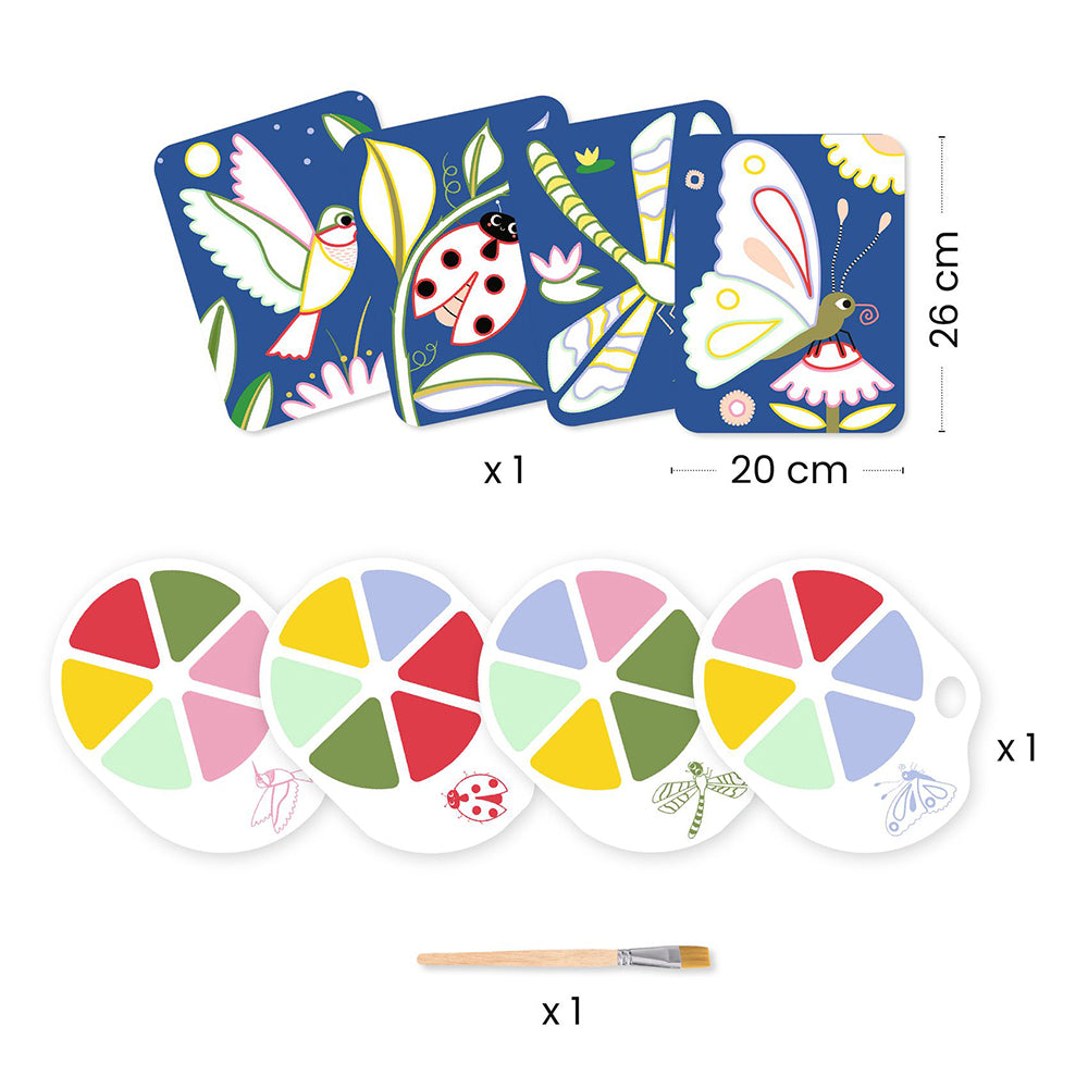 Djeco Palette painting. Creepy crawlies.