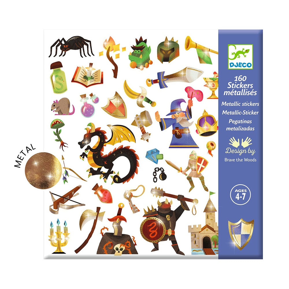 Djeco Metalic Stickers Medieval fantasy