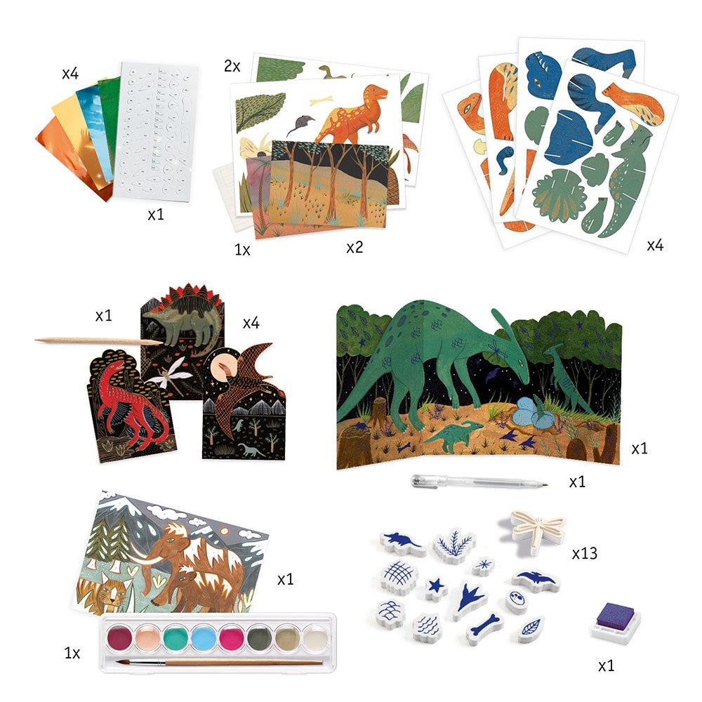The world of dinosaurs, 6 in 1 Creative activities, Djeco