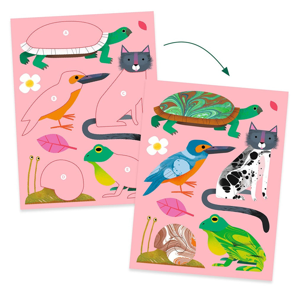 Djeco Colourful Marbling Animals