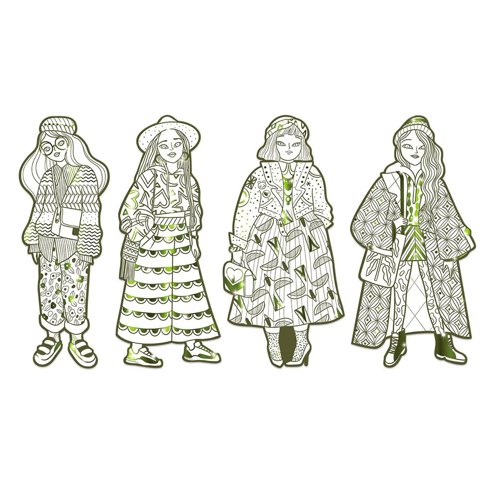 Djeco 4 FASHION COLORING Les demoiselles Bowie & friends