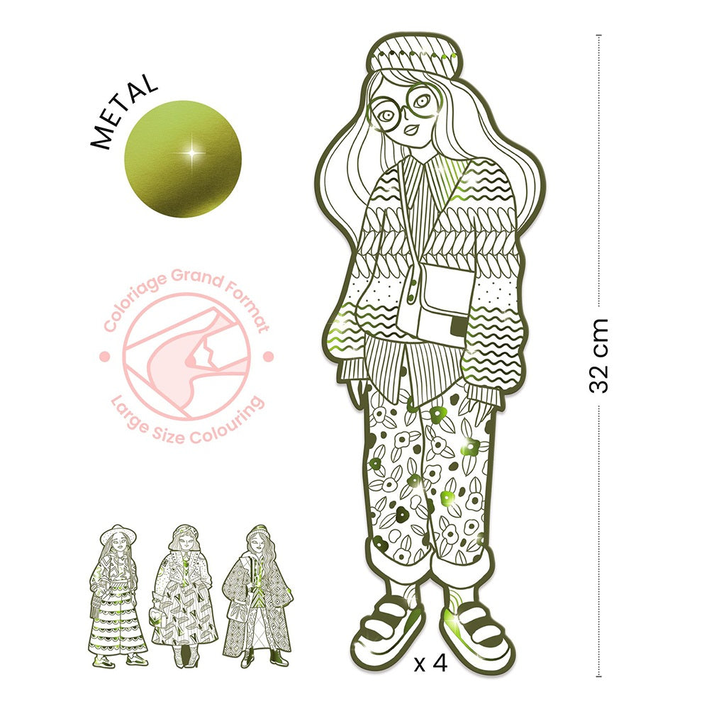 Djeco 4 FASHION COLORING Les demoiselles Bowie & friends