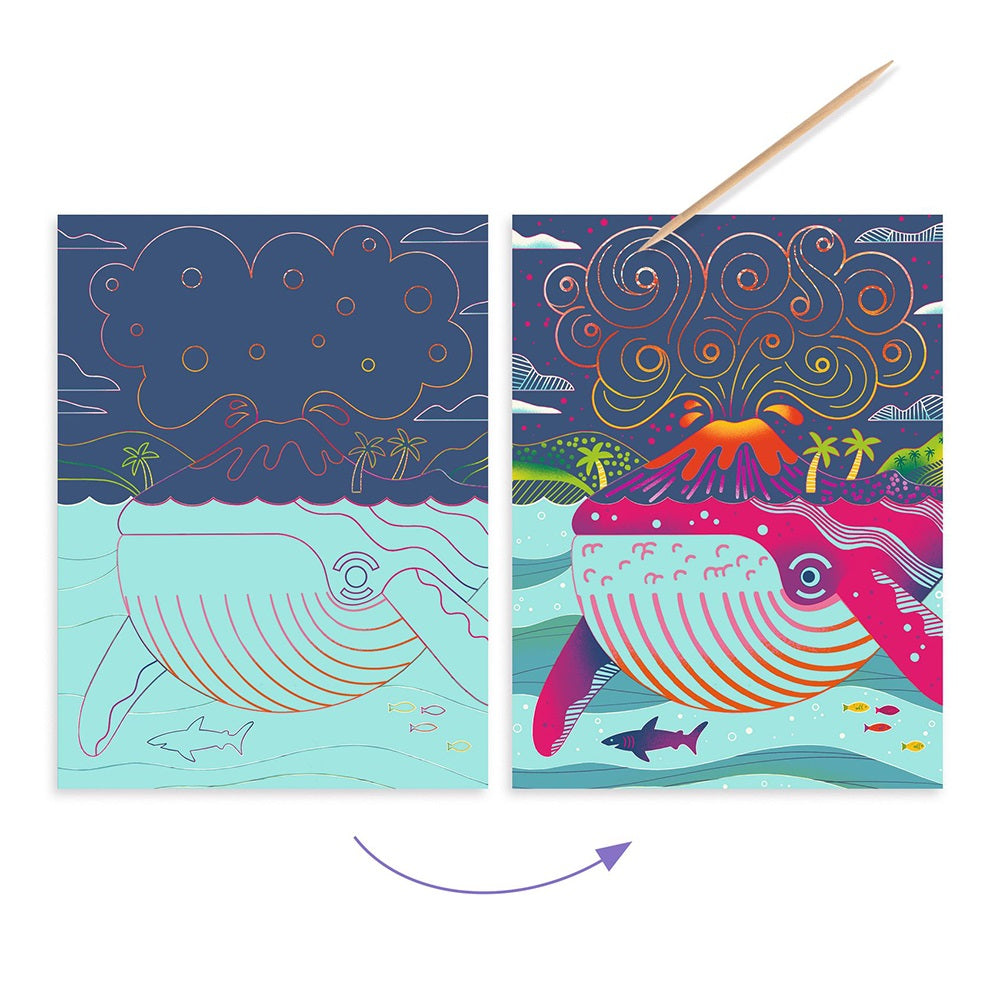 Djeco Art and craft Small gifts for older ones - Scratch cards Topsy-turvy