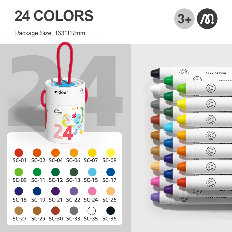 Silky Crayons-Colorful Bucket 24 colors