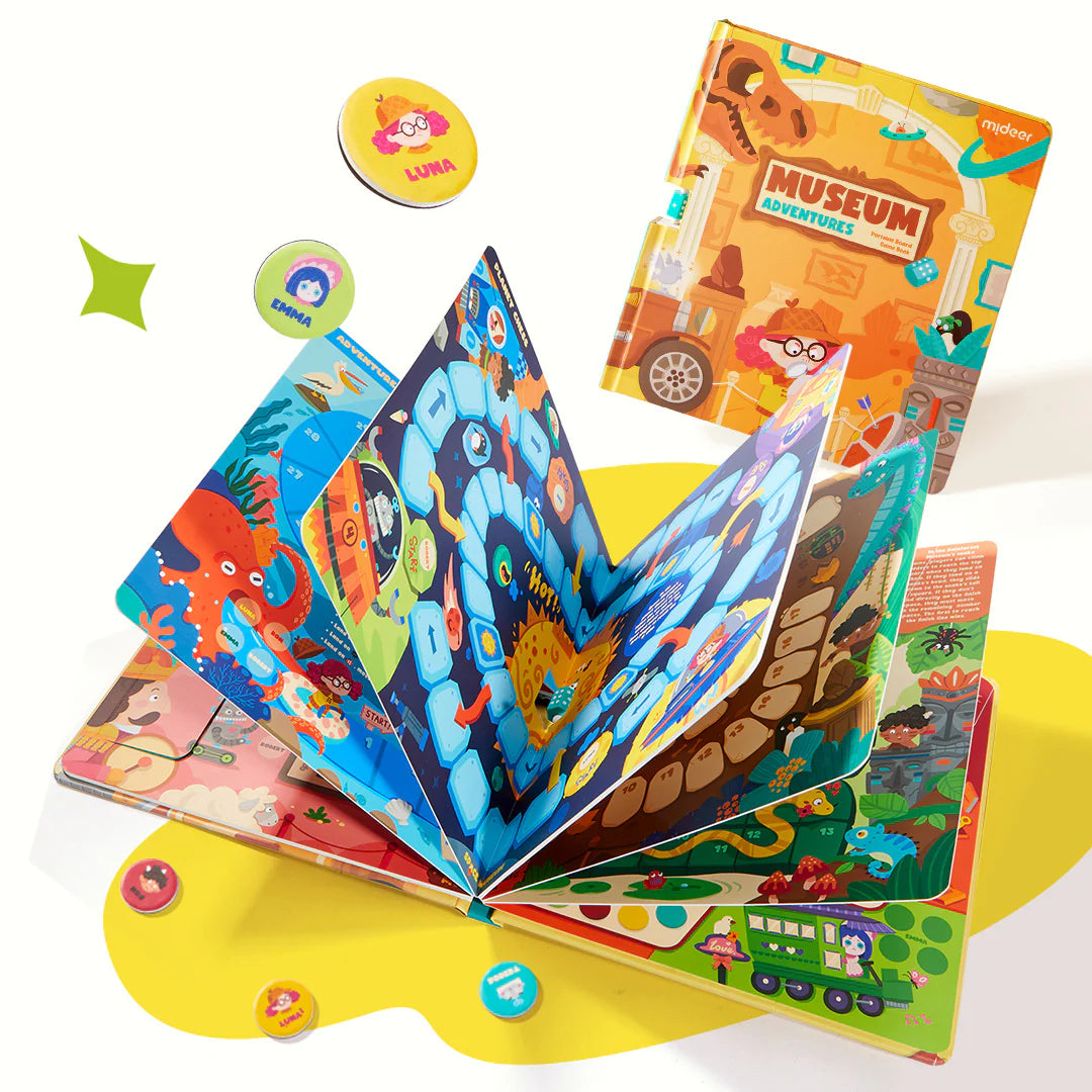 6-in-1 Portable Board Game Book - Museum Adventures, Mideer