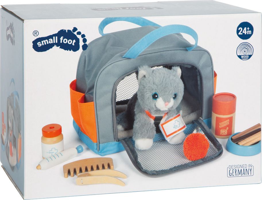 Cat with Carry Bag and Care Set, Small foot