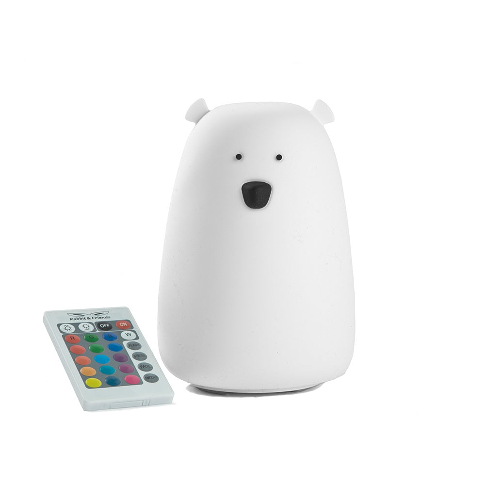 Rabbit & Friends white bear lamp with a remote control