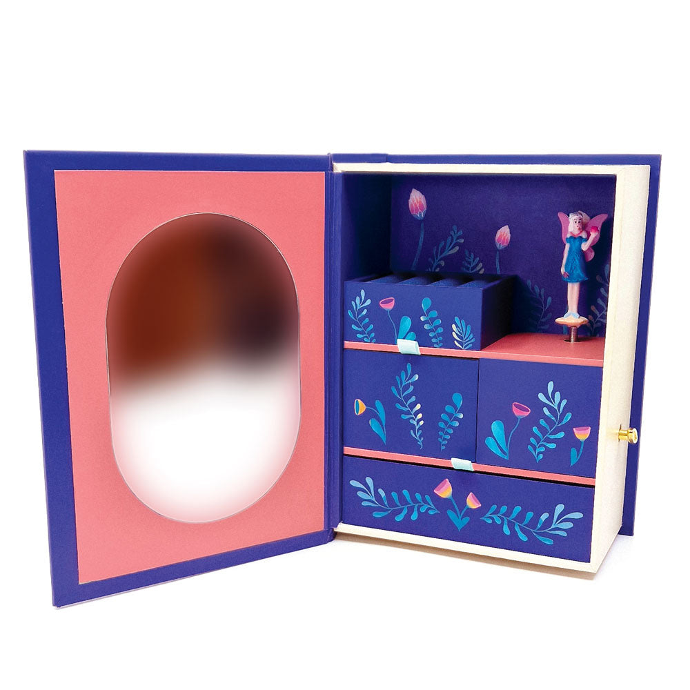Svoora Musical Jewelry Book 'Dragon Girl' with Drawers, Music, Wide Mirror & Ring Holder