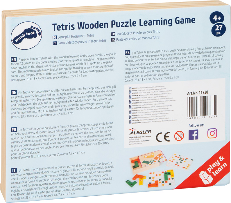 Geometric Shapes Wooden Learning Puzzle, Small Foot