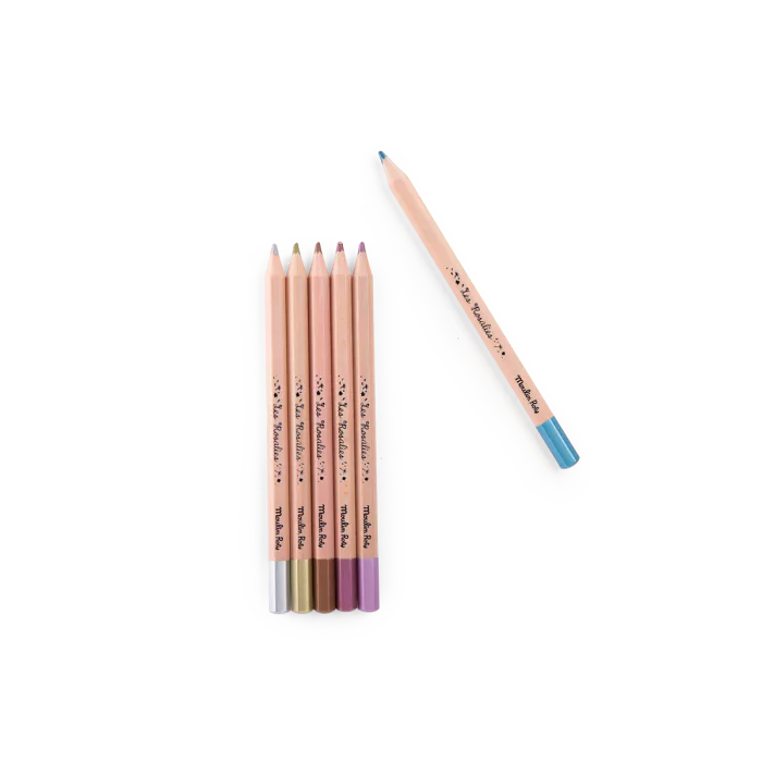 6 metallic colouring pencils: Les Rosalies, Moulin Roty