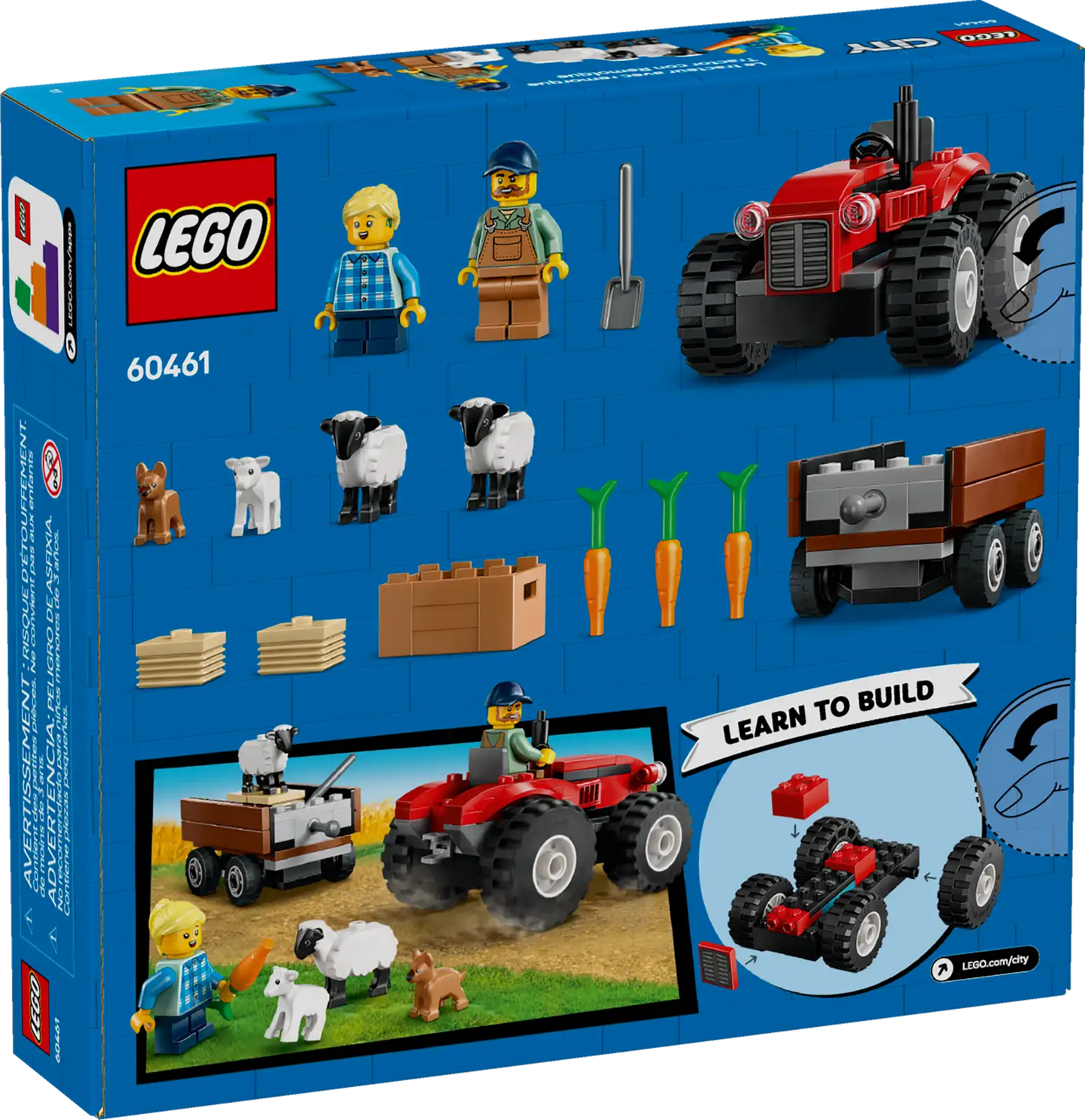 LEGO City Red Farm Tractor with Trailer & Sheep 60461
