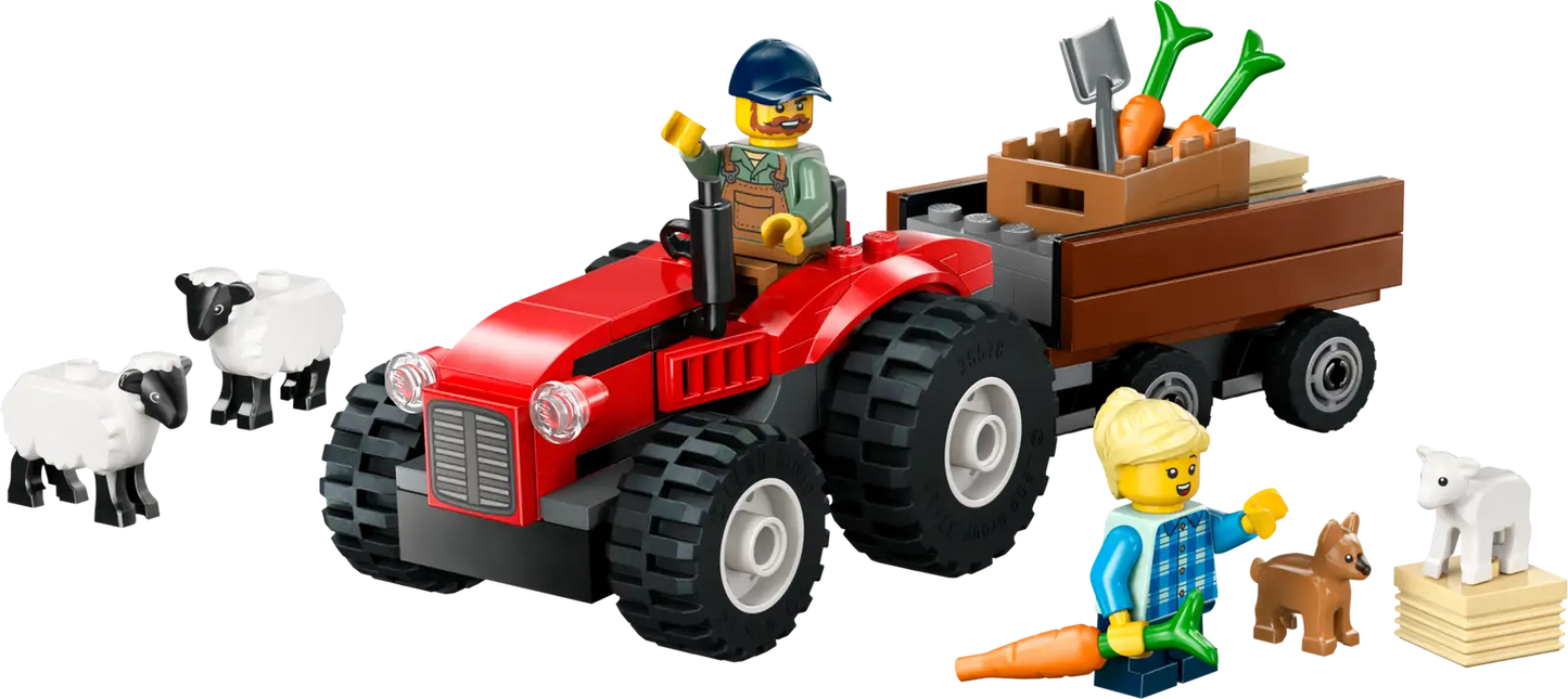 LEGO City Red Farm Tractor with Trailer & Sheep 60461