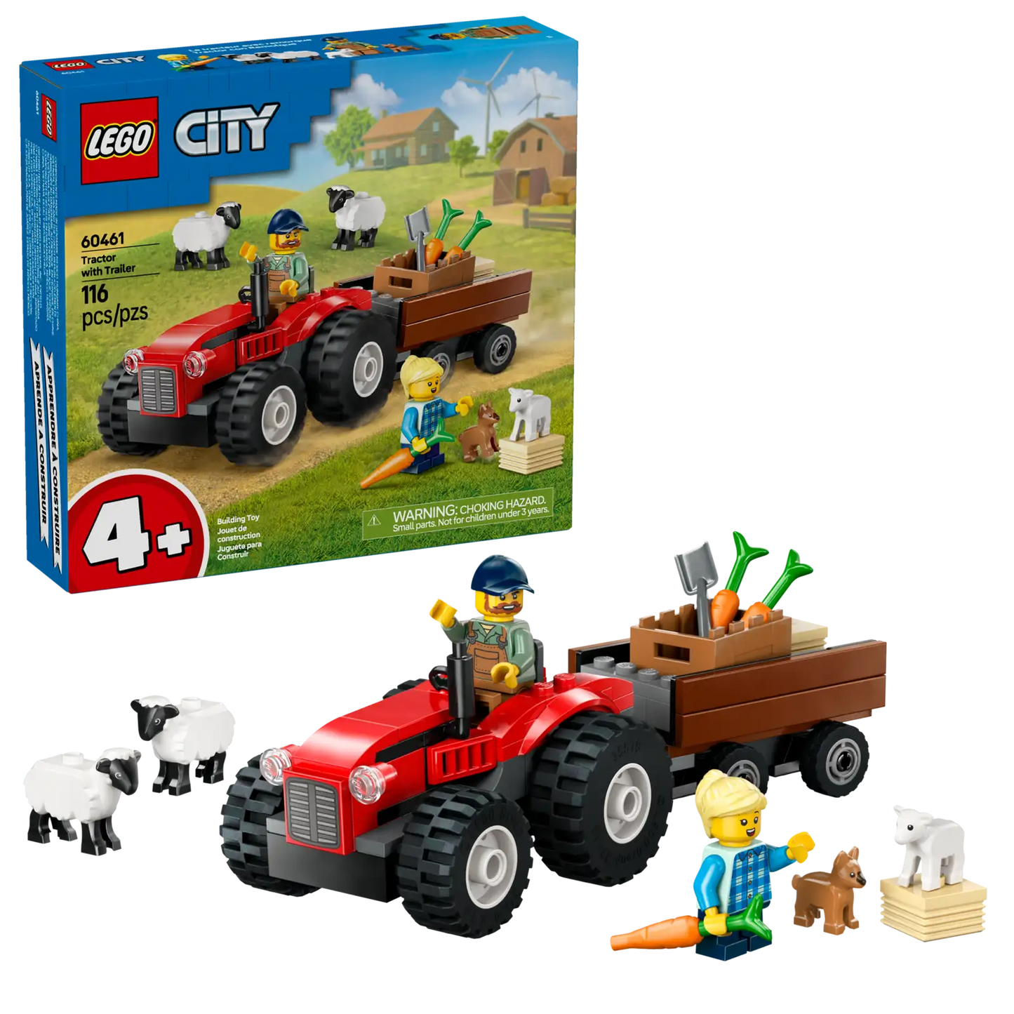 LEGO City Red Farm Tractor with Trailer & Sheep 60461