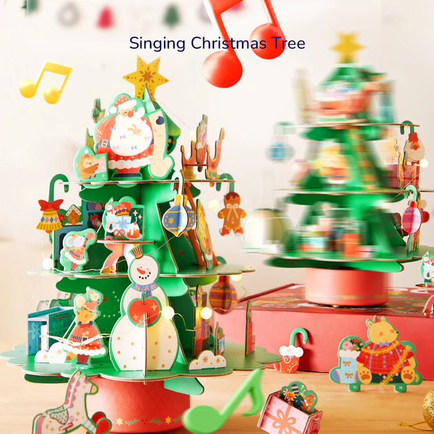 Christmas Rotating Music 3D Puzzle - Busy Christmas Workshop, Mideer