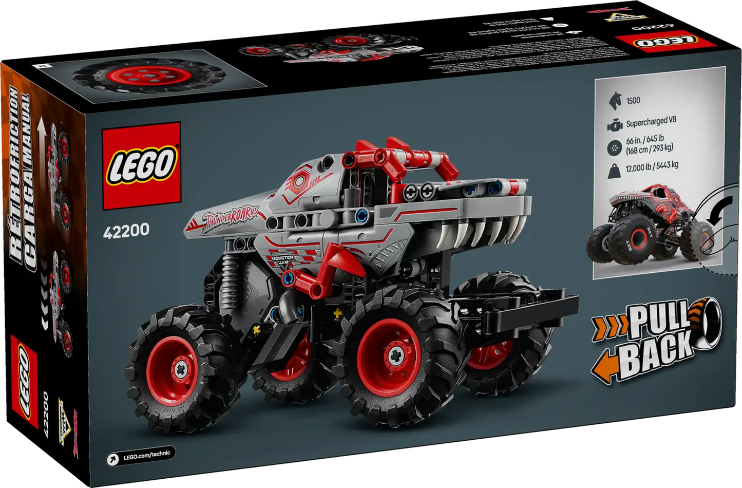 Monster Jam ThunderROARus Pull-Back Truck 42200, Lego Technic
