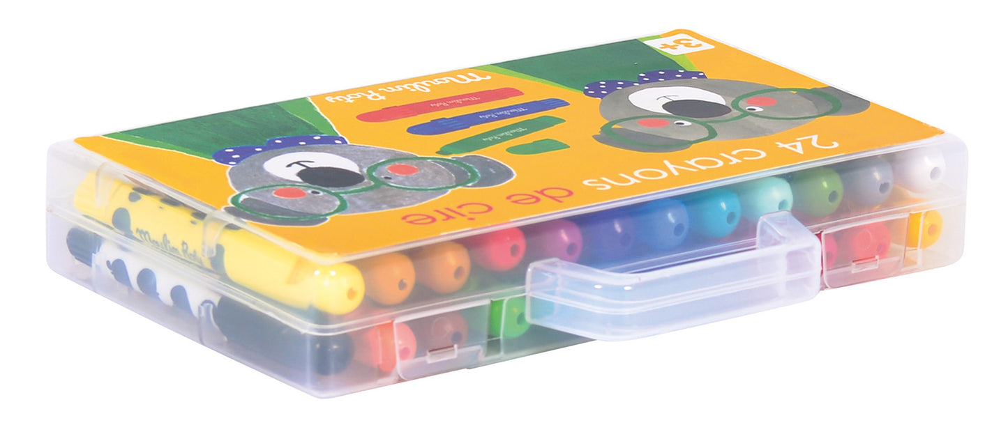 Box of 24 wax crayons Les Popipop, Moulin Roty