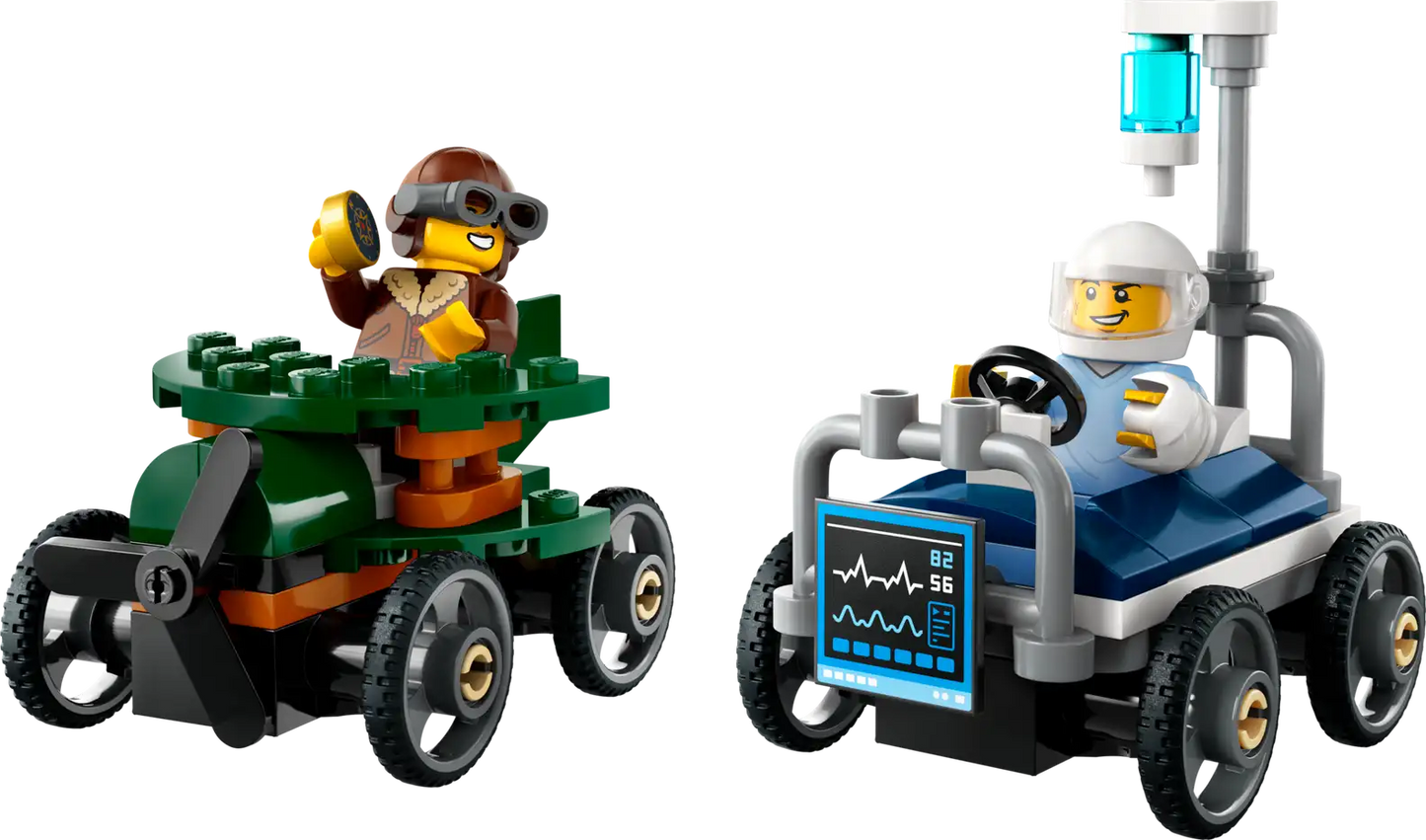 LEGO City Airplane vs. Hospital Bed Race Car Pack 60459