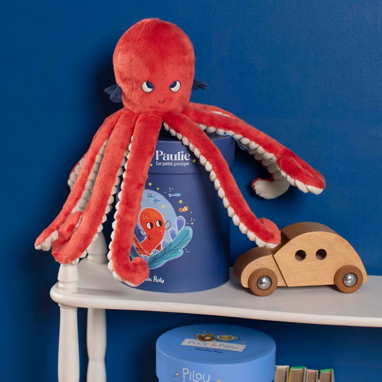 Paulie octopus doll (in a box) Les Aventures de Paulie, Moulin Roty