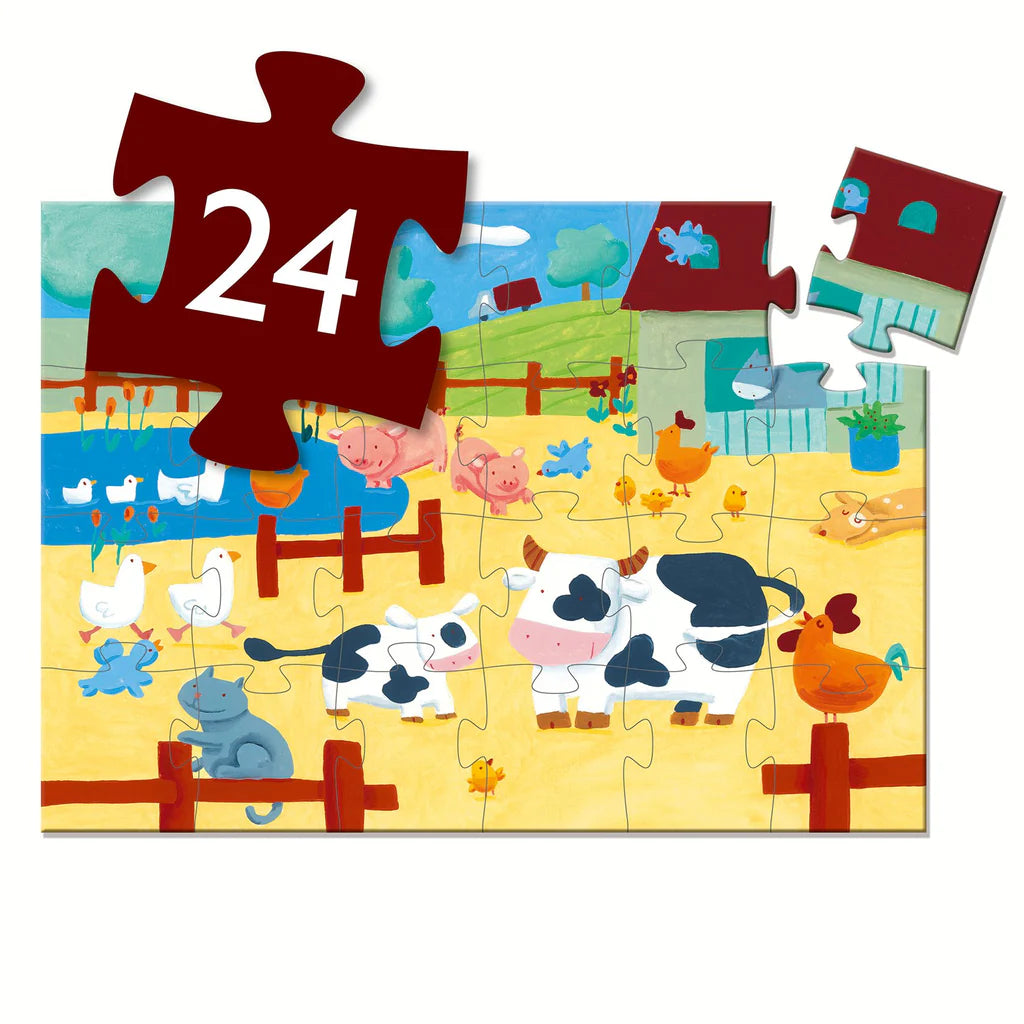 Djeco Silouhette Puzzles The cows on the farm - 24 pcs