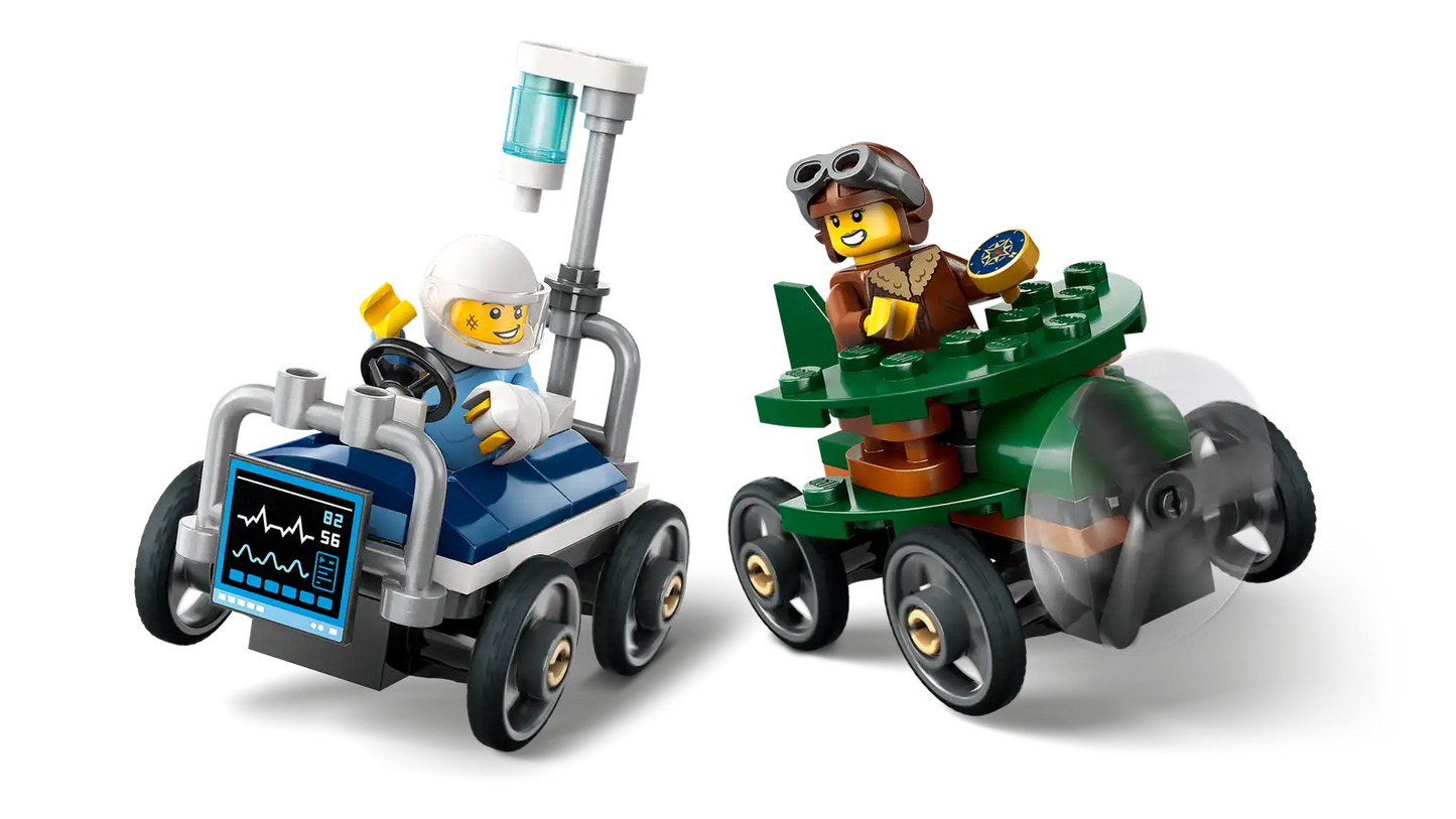 LEGO City Airplane vs. Hospital Bed Race Car Pack 60459