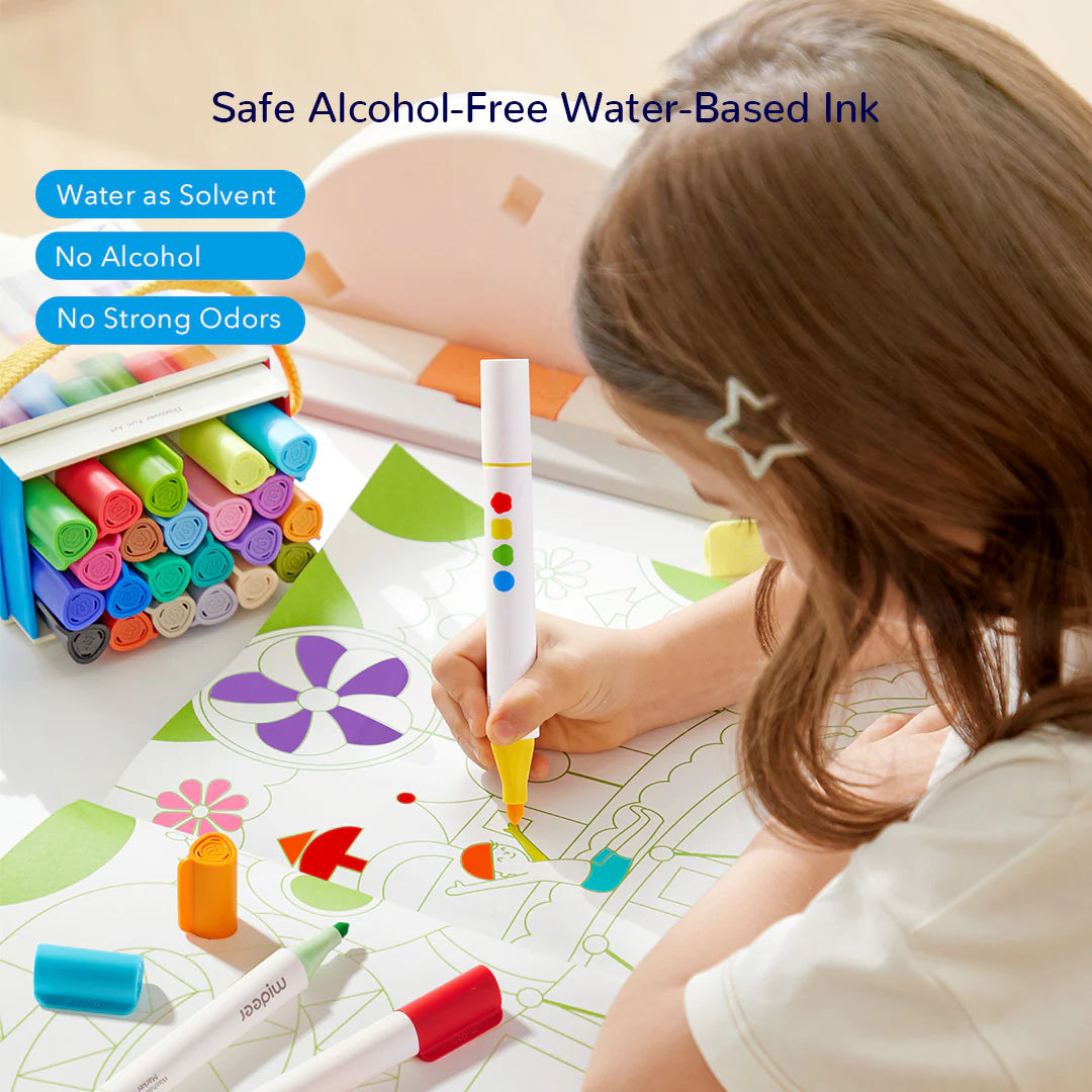 Dual-Tip Washable Marker - 12 Colors, Mideer