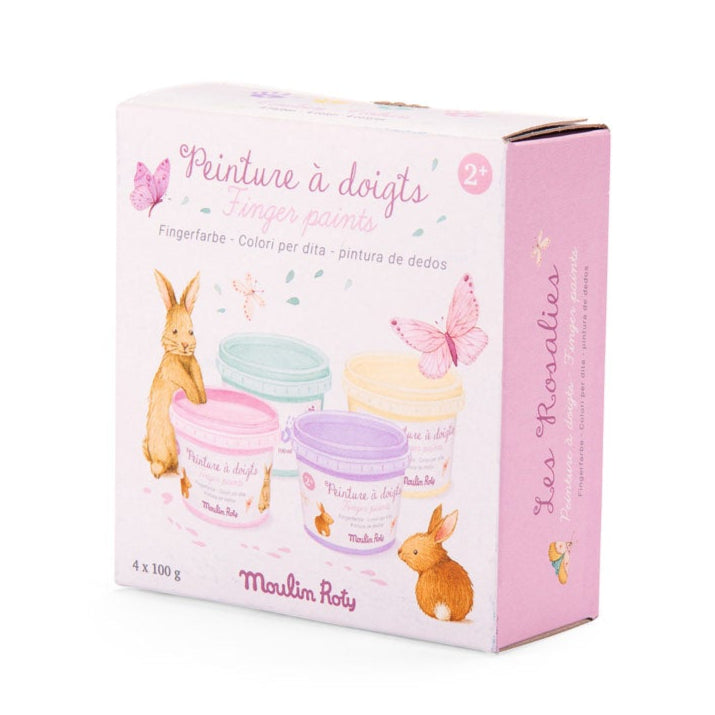 4 pastel finger paints Les Rosalies, Moulin Roty