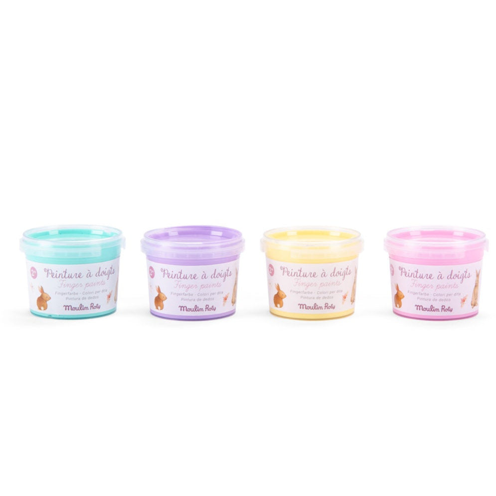 4 pastel finger paints Les Rosalies, Moulin Roty