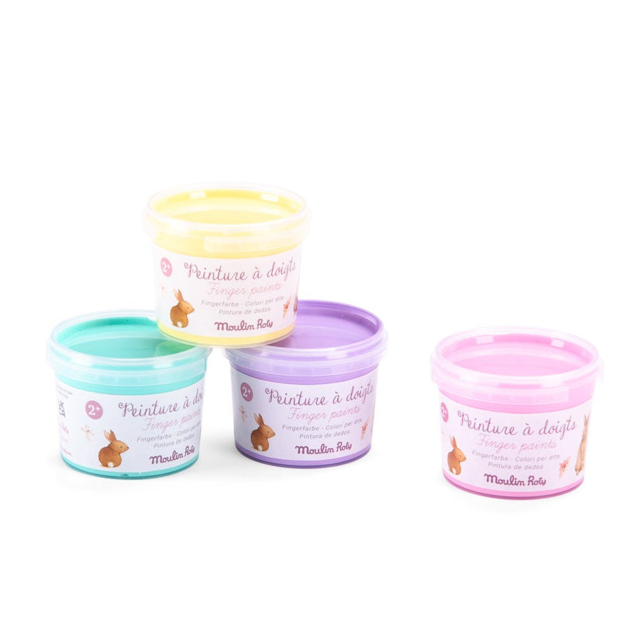 4 pastel finger paints Les Rosalies, Moulin Roty