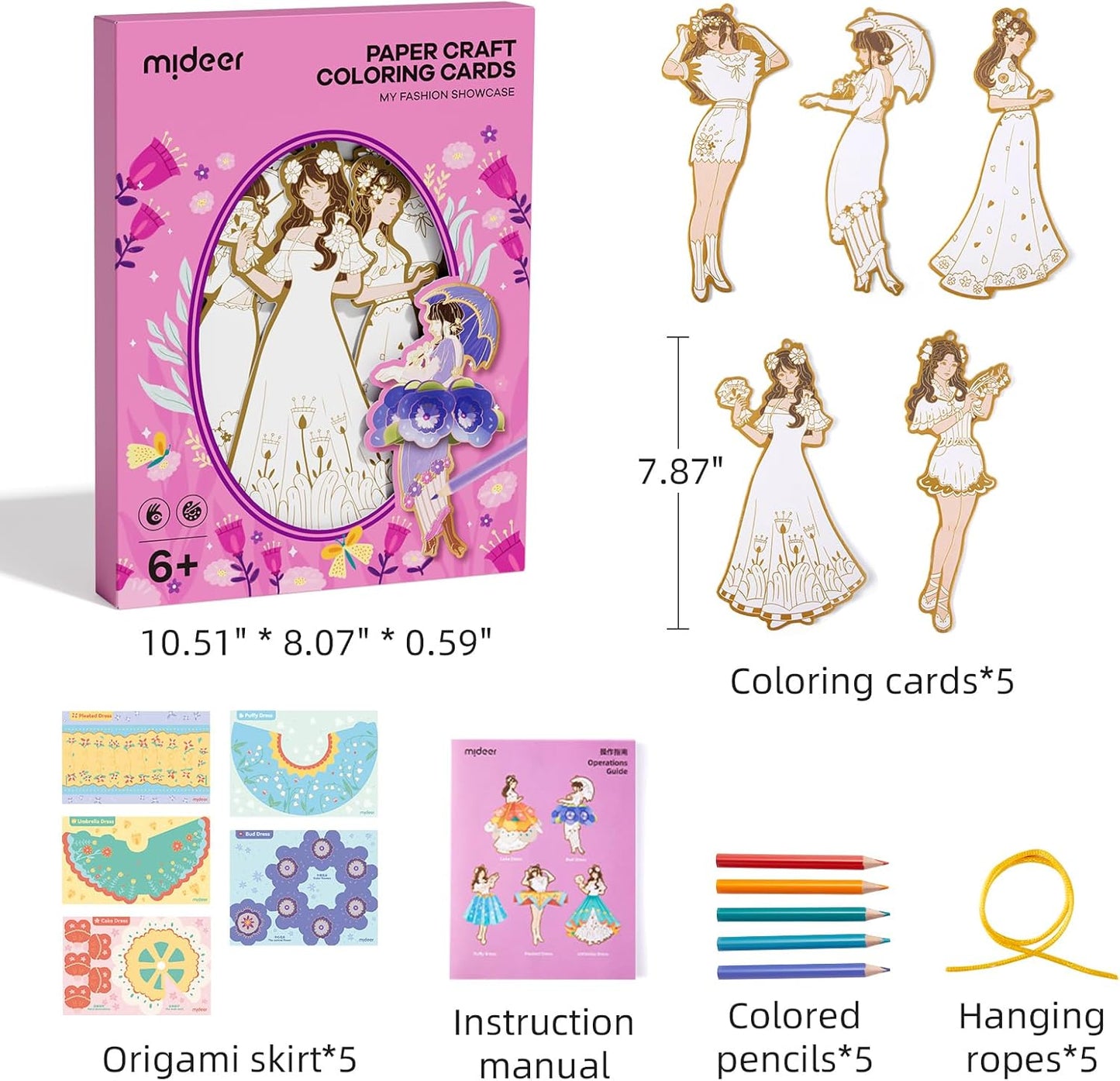 Paper Craft Coloring Cards - My Fashion Showcase, Mideer