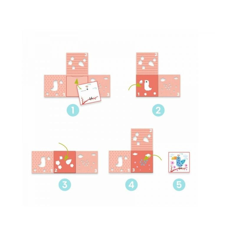 Djeco colouring 3 stencils, 1 image