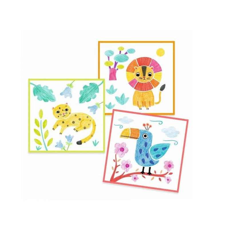 Djeco colouring 3 stencils, 1 image