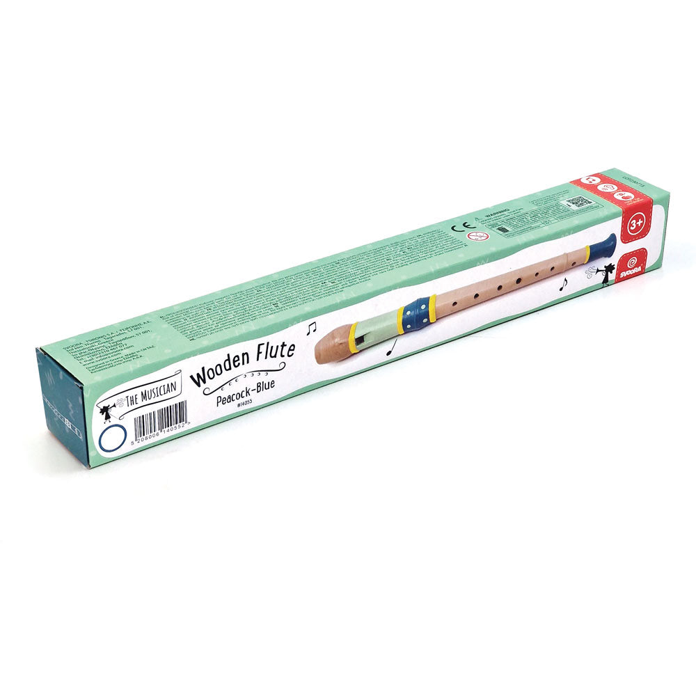 Svoora Wooden Flute ‘Peacock’ Blue