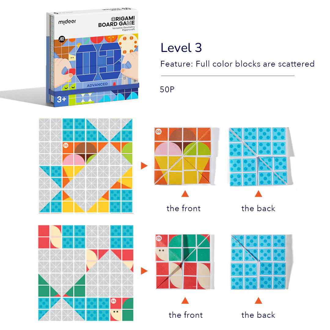 Origami Board Game - Versatile Geometry Papercraft (Advanced), Mideer